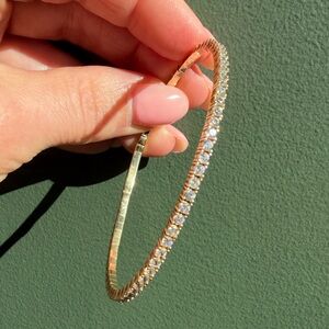 10k Yellow Gold and Moissanite Flex Tennis Bangle